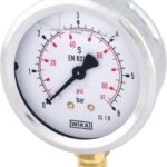 Glycerine pressure gauge 63 mm 6 bar, bottom mount