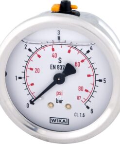 Glycerine pressure gauge 63 mm 6 bar, rear mount