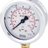 Glycerine pressure gauge 63 mm 10 bar, bottom mount