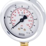Glycerine pressure gauge 63 mm 10 bar, bottom mount