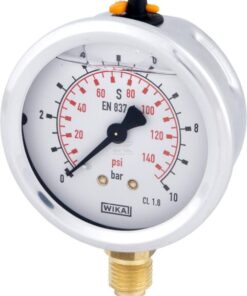 Glycerine pressure gauge 63 mm 10 bar, bottom mount