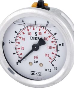 Glycerine pressure gauge 63 mm 6 bar, rear mount