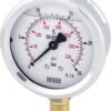 Glycerine pressure gauge 63 mm 25 bar, bottom mount