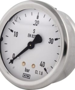 Glycerine pressure gauge 63 mm 40 bar, rear mount