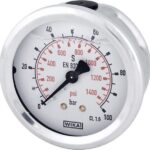 Glycerine pressure gauge 63 mm 100 bar, rear mount