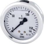 Glycerine pressure gauge 63 mm 160 bar, rear mount
