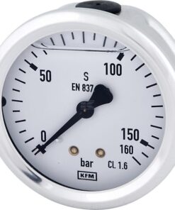 Glycerine pressure gauge 63 mm 160 bar, rear mount