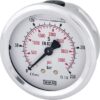 Glycerine pressure gauge 63 mm 250 bar, rear mount