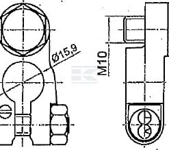 Terminal de batería negativo con tornillo M10