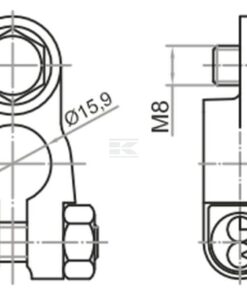 Terminal de batería con tornillo M8, negativo