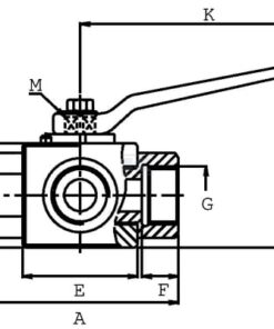 Válvula esfé. 3/2-L - 1/4" BSP
