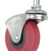 Rueda industrial giratoria en goma: Ø63, eje metal con circlip