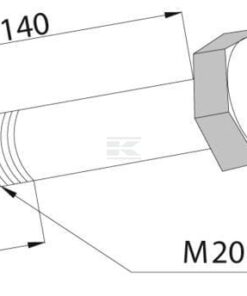 Tornillo de cabeza hexagonal con contratuerca M20x140/55 10.9