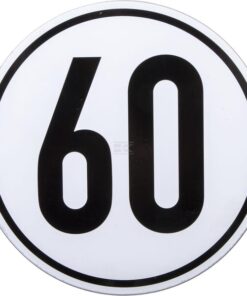 Placa 60 km tipo alemán