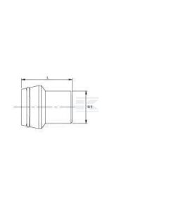 Tapón ciego 28L, acero inox.