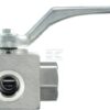 Válvula de esfera de tres vías, paso en T, 3/4" BSP acero inox.