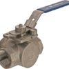Válvula de esfera de 3 vías L 1 1/2" acero inoxidable