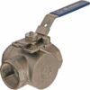Válvula de esfera de 3 vías L 2/2" acero inoxidable