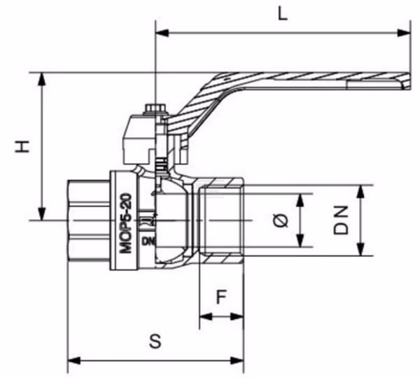 Válvula de bola BSP 3/4" HD 4 Válvula de bola BSP 1 1/4" HD