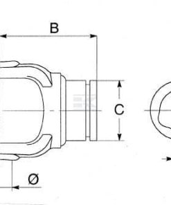 Nudo homocinético CV completo 80°, series 2 estándar 8 Horquilla para tubo perfilado, Ø58,5 mm, S6 Bondioli&Pavesi