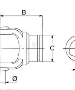 Horquilla para tubo perfilado, Ø43,5 mm, PTO 20 gopart