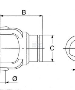 Horquilla para tubo perfilado, Ø54 mm, 6 Bondioli&Pavesi