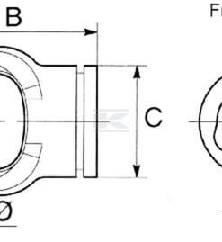 Horquilla para tubo perfilado, Ø48 mm, S4 Bondioli&Pavesi 5 Horquilla para tubo perfilado, Ø48 mm, S4 Bondioli&Pavesi