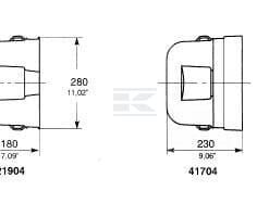 Recipiente de cono de protección oval T=250/280 L=2