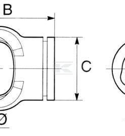 Horquilla para tubo perfilado, Ø45 mm x 45 mm, PTO50 gopart