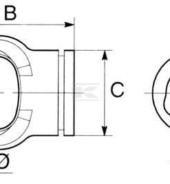 Horquilla para tubo perfilado, Ø54 mm, Serie 7 Bondioli&Pavesi 6 Horquilla para tubo perfilado, Ø54 mm, Serie 7 Bondioli&Pavesi