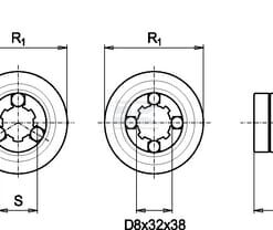Horquilla con desconexión rápida, Ø1,3/8" - 6 estrías, S9 Bondioli&Pavesi 8 Horquilla con desconexión rápida, Ø1,3/8