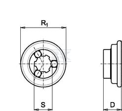 Horquilla con desconexión rápida, Ø1,3/8" - 6 estrías, 6/G5/G7/S6/H7 Bondioli&Pavesi