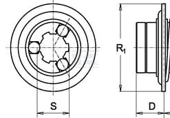 Horquilla con desconexión rápida, Ø1,3/4" - 20 estrías, 7/G8/S8/H8 Bondioli&Pavesi