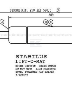 Puntal de gas L580-410 N