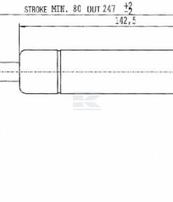 Amortiguador de gas L=247,0 mm 250N Stabilus