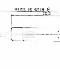 Amortiguador de gas L=498,0 mm 210N Stabilus