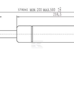 Amortiguador de gas L=500,0 mm 350N Stabilus
