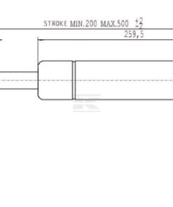 Amortiguador de gas L=500,0 mm 550N Stabilus