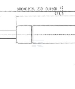 Amortiguador de gas L=500,0 mm 400N Stabilus