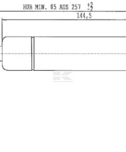 Amortiguador de gas L=257,0 mm 280N Stabilus