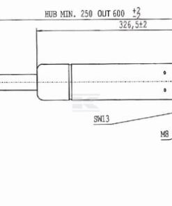 Amortiguador de gas L600,0 mm 100N Stabilus 7 Amortiguador de gas L600,0 mm 100N Stabilus