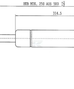 Amortiguador de gas L580,0 mm 150N Stabilus