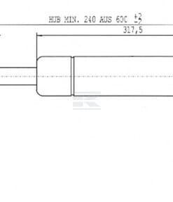 Amortiguador de gas L600,0 mm 250N Stabilus 6 Amortiguador de gas L600,0 mm 250N Stabilus