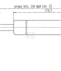 Amortiguador de gas L=500,0 mm 300N Stabilus 7 Amortiguador de gas L=500,0 mm 300N Stabilus