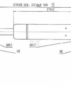 Amortiguador de gas L=500,0 mm 300N Stabilus