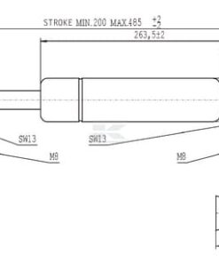 Amortiguador de gas L485,0 mm 400N Stabilus 7 Amortiguador de gas L485,0 mm 400N Stabilus