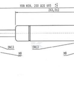 Amortiguador de gas L=485,0 mm 500N Stabilus 7 Amortiguador de gas L=485,0 mm 500N Stabilus