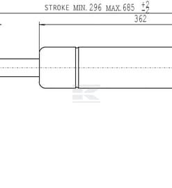 Amortiguador de gas L=685,0 mm 800N Stabilus 12 Amortiguador de gas L=685,0 mm 800N Stabilus