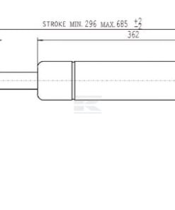 Amortiguador de gas L=685,0 mm 800N Stabilus 13 Amortiguador de gas L=685,0 mm 800N Stabilus