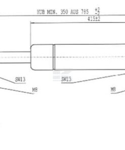 Amortiguador de gas L=785,0 mm 700N Stabilus